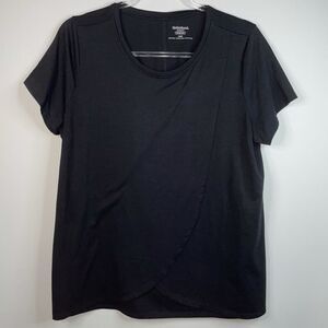 Motherhood Maternity Black Nursing T-Shirt Short Sleeve Size Large